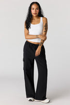 Pantalon d'entraînement à jambe large en molleton de luxe