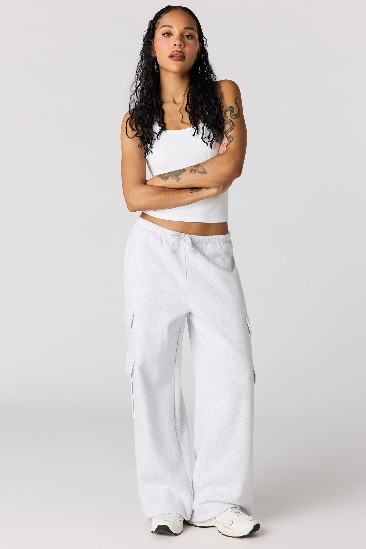 Pantalon d'entraînement à jambe large en molleton de luxe