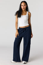 Pantalon d'entraînement à jambe large en molleton de luxe