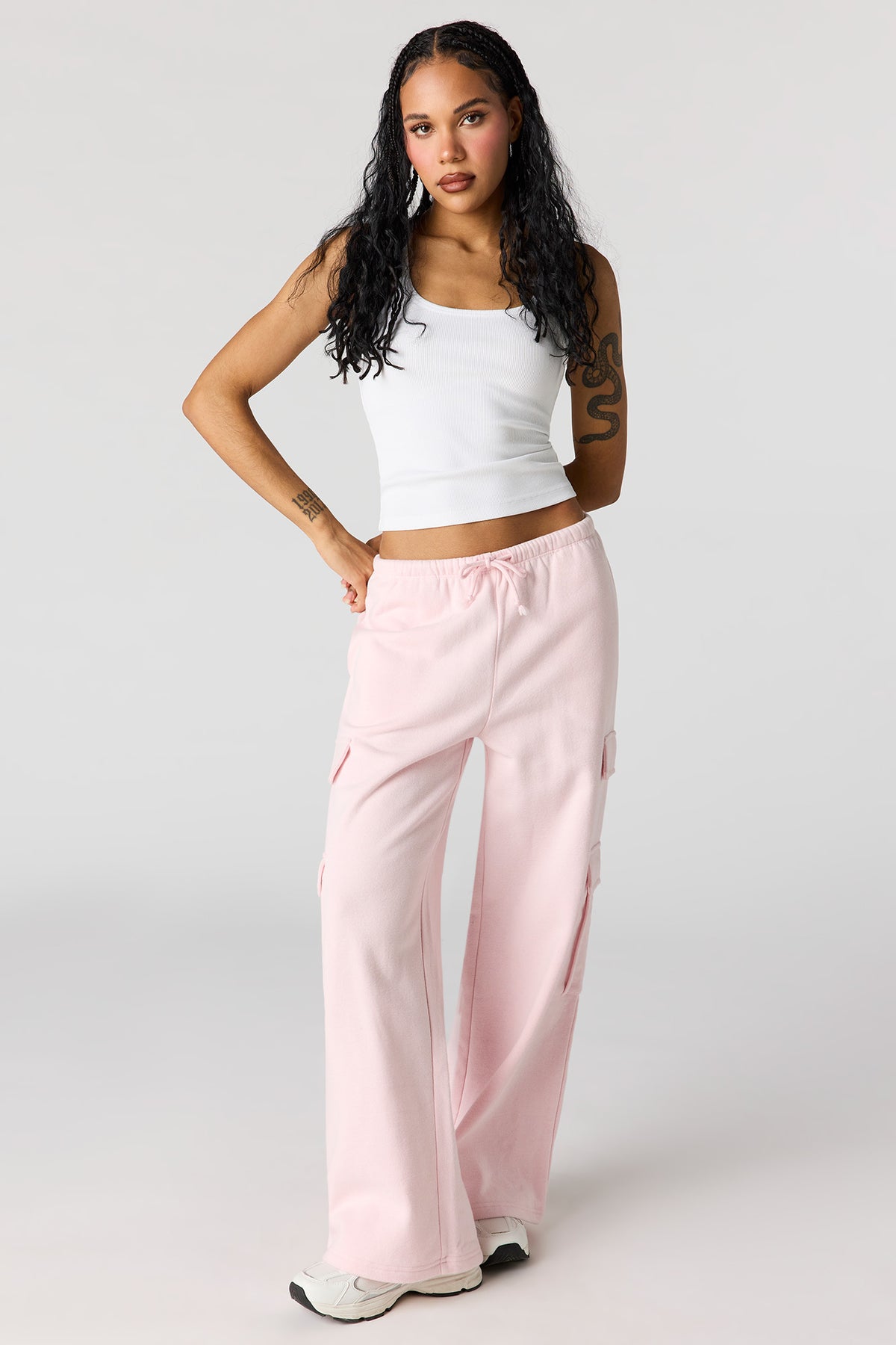 Pantalon d'entraînement à jambe large en molleton de luxe