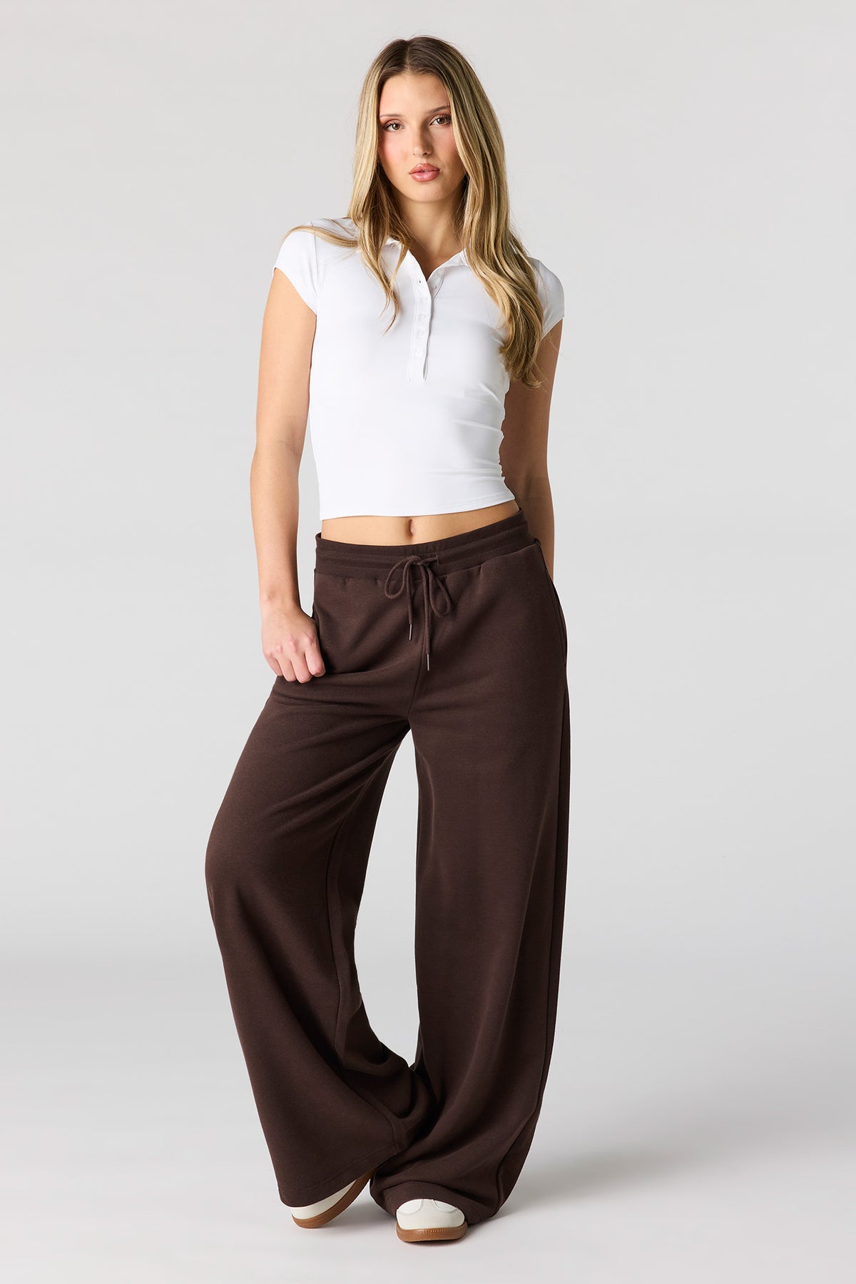 Pantalon à jambe ultralarge en molleton de luxe