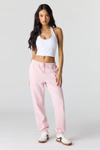 Jogger en tissu bouclé de luxe à taille basse