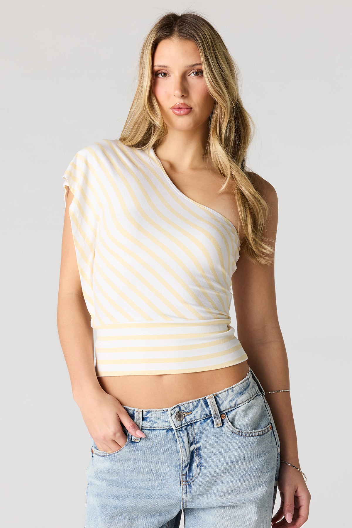 Dolman Short Sleeve Top - Pale Yellow