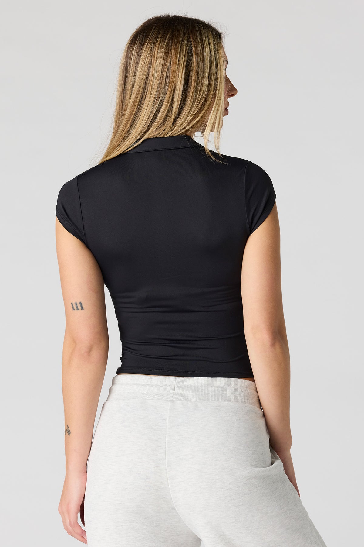 Alt View 2. Luxe Heavy Contour Polo - Black