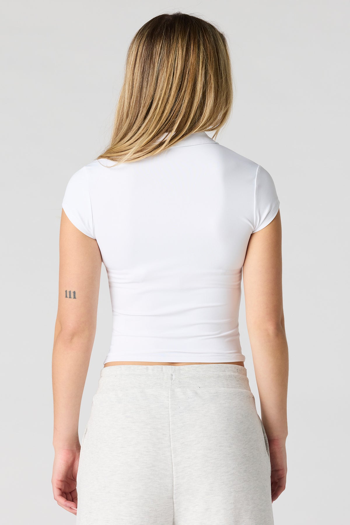 Alt View 2. Luxe Heavy Contour Polo - White