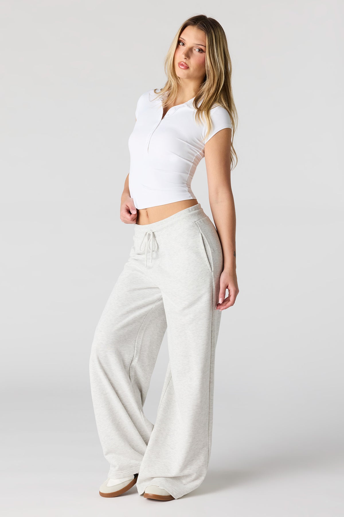 Alt View 3. Luxe Heavy Contour Polo - White