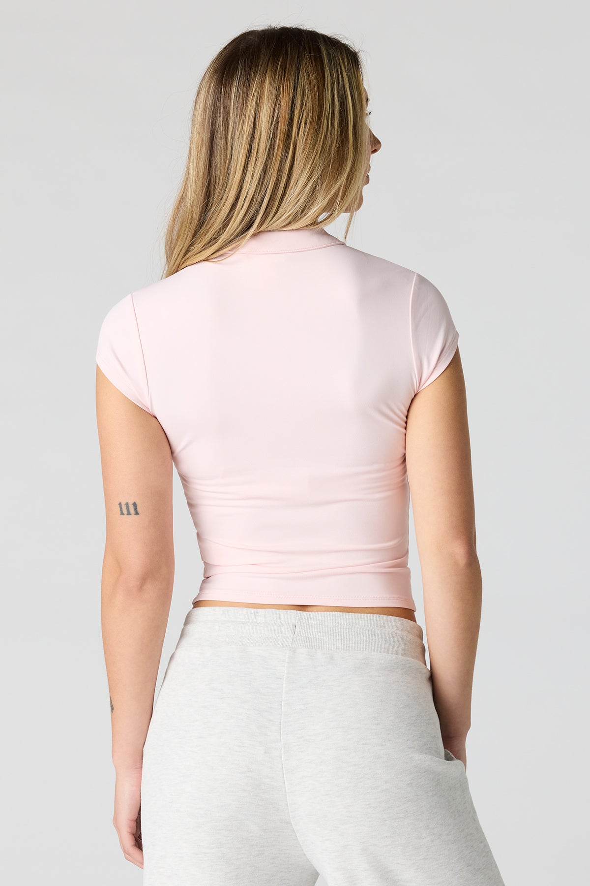 Alt View 2. Luxe Heavy Contour Polo - Pink