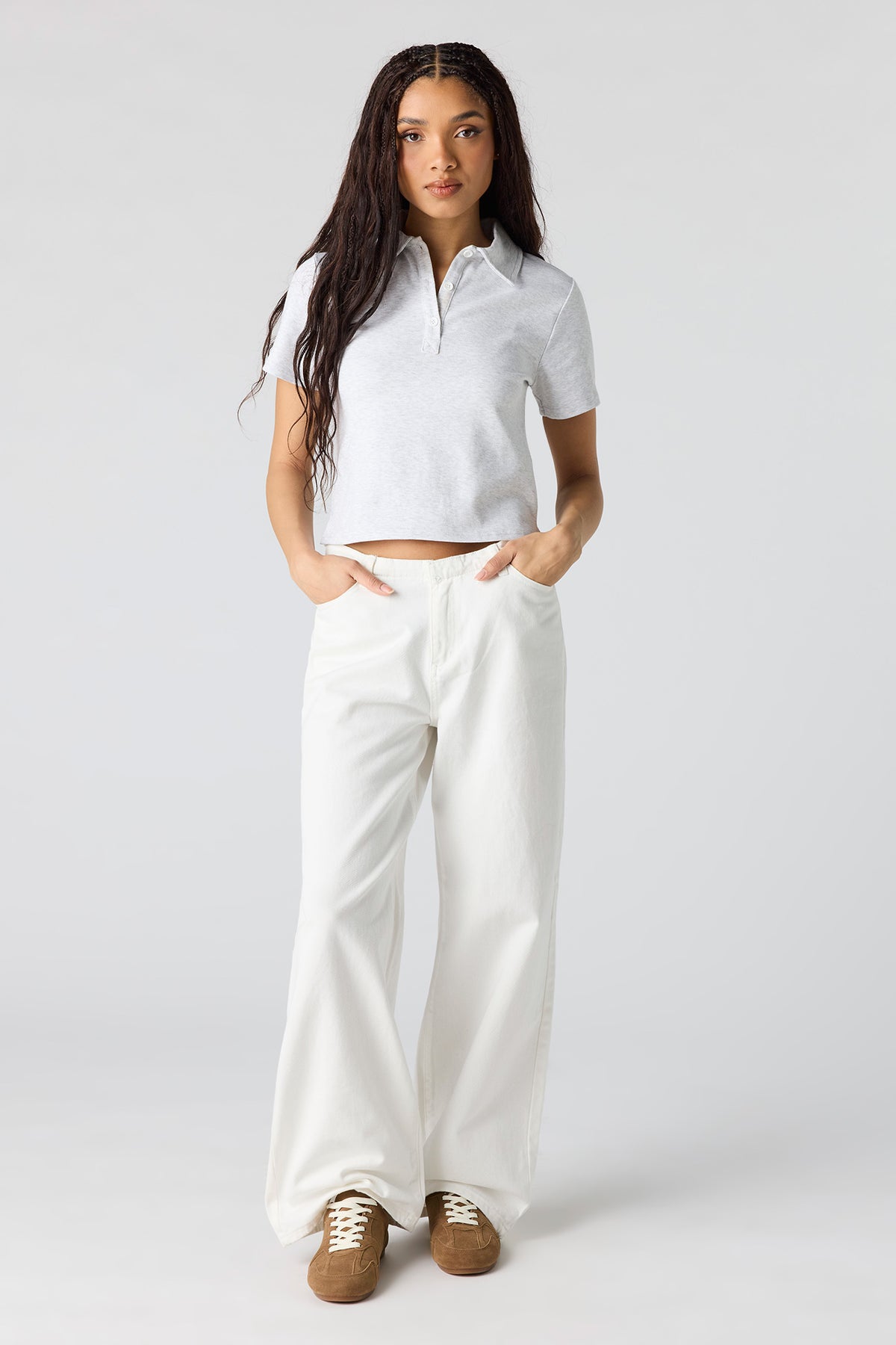 Alt View 3. Classic Polo - Heather Grey