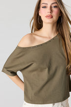 Off Shoulder Studded Top