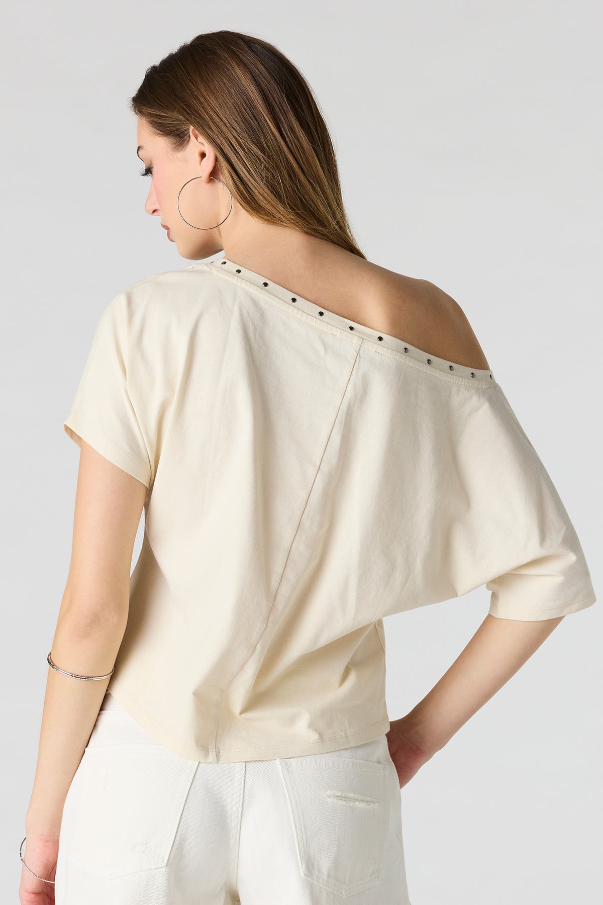 Alt View 2. Off Shoulder Studded Top - Ivory