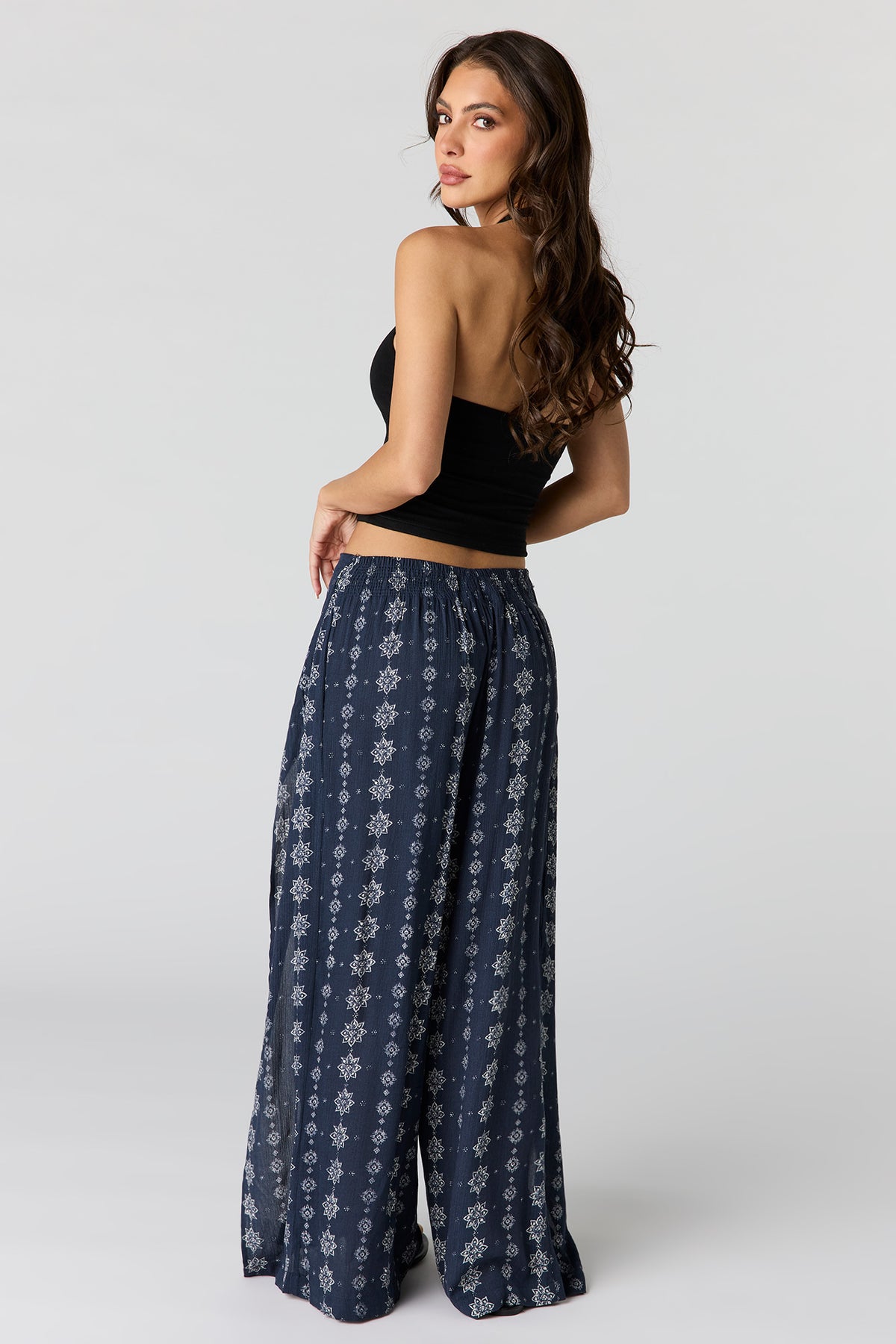 Alt View 3. Wrap Palazzo Pant - Navy