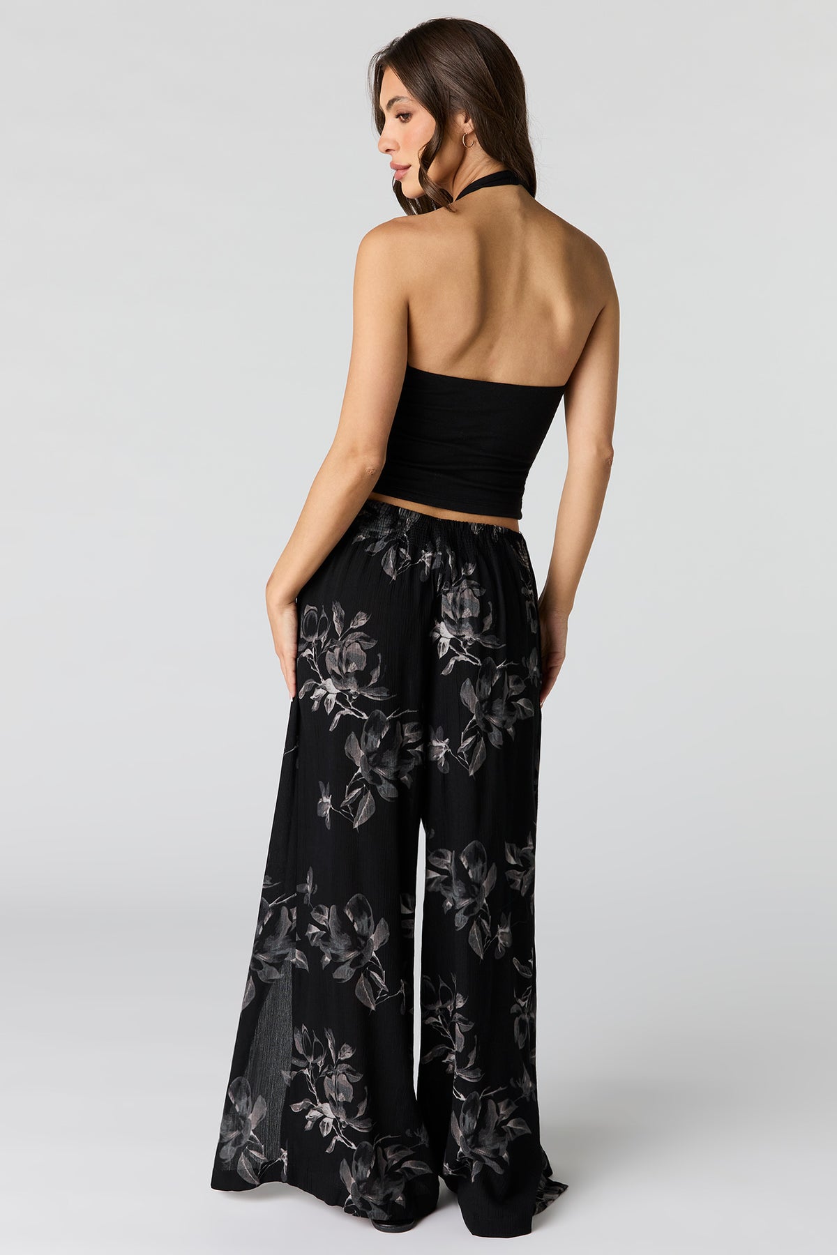 Alt View 3. Wrap Palazzo Pant - Black with White