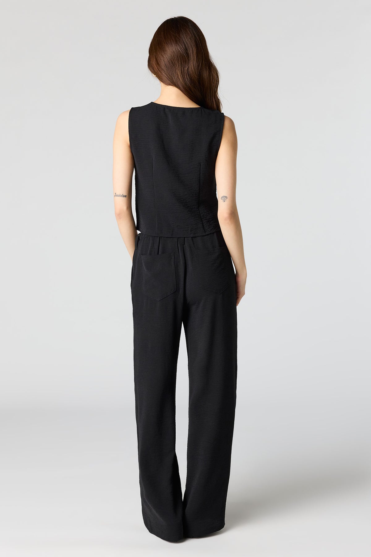 Alt View 3. Flowy Drawstring Dress Pant - Black