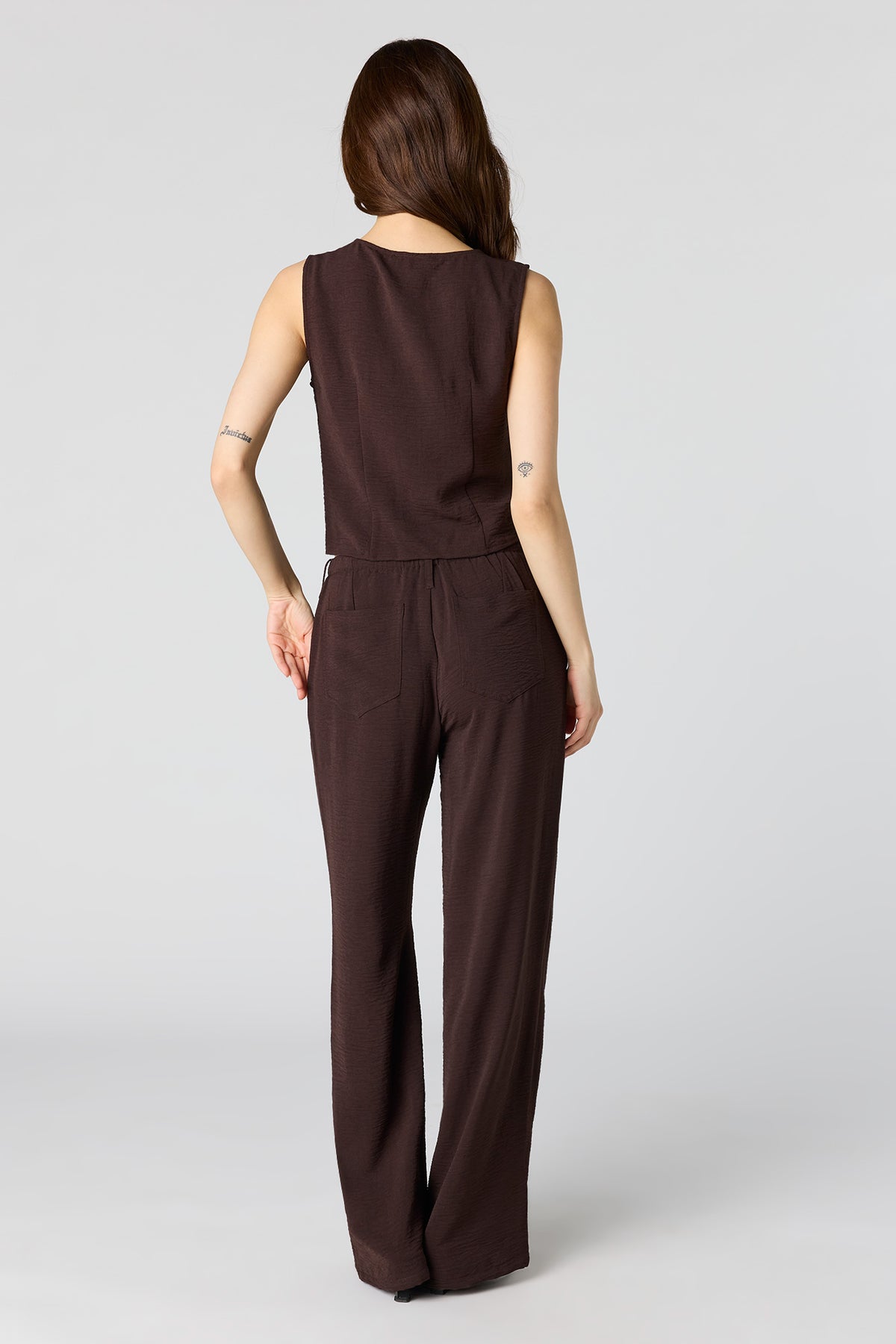 Alt View 3. Flowy Drawstring Dress Pant - Brown