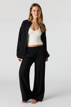 Textured Flowy Wide Leg Pant