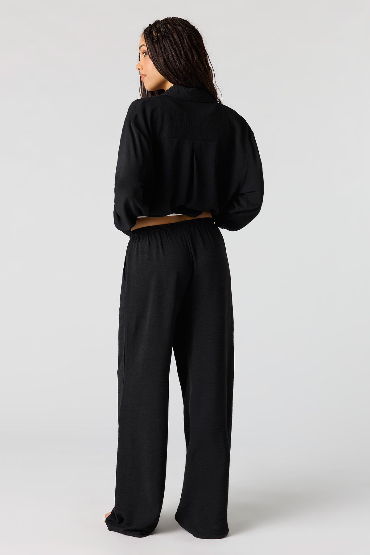 Alt View 3. Flowy Wide Leg Pant - Black