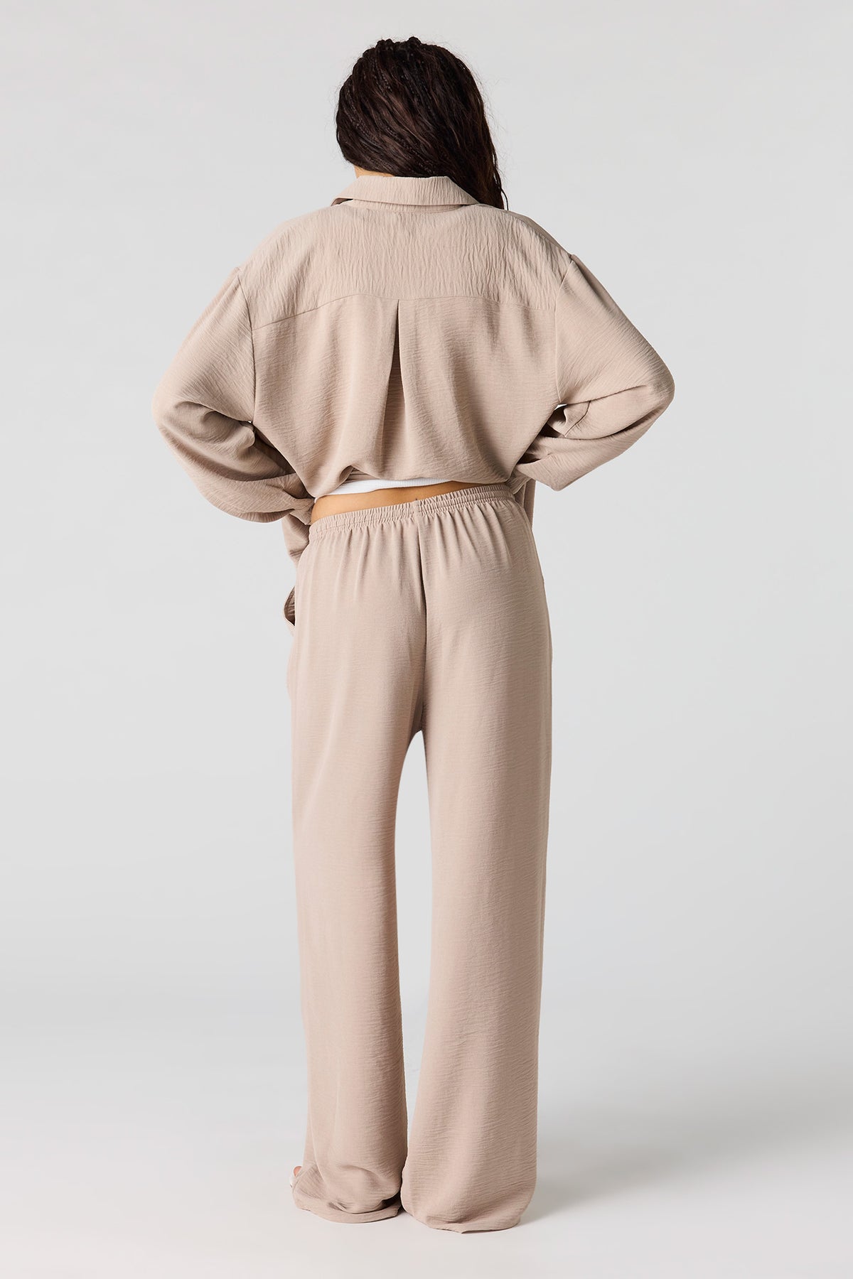 Alt View 3. Flowy Wide Leg Pant - Taupe