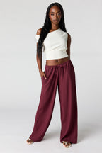 Textured Flowy Wide Leg Pant