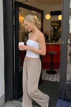 Textured Flowy Wide Leg Pant