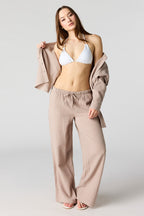 Textured Flowy Wide Leg Pant