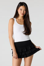 Tiered Ruffle Mini Skort