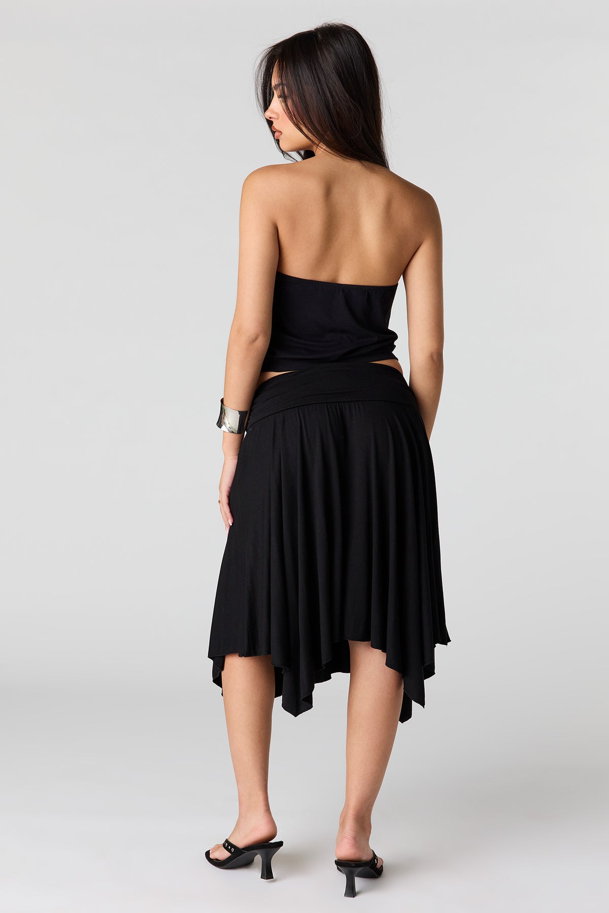Alt View 3. Asymmetrical Midi Skirt - Black