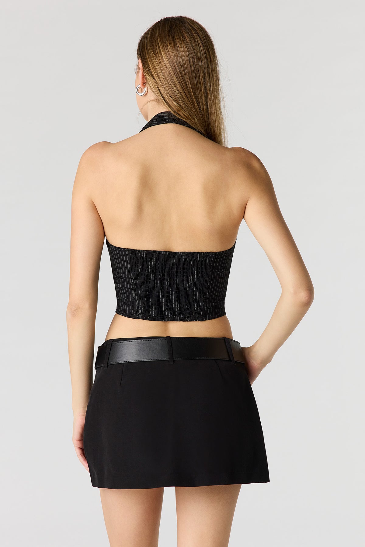 Alt View 2. Belted Mini Skort - Black