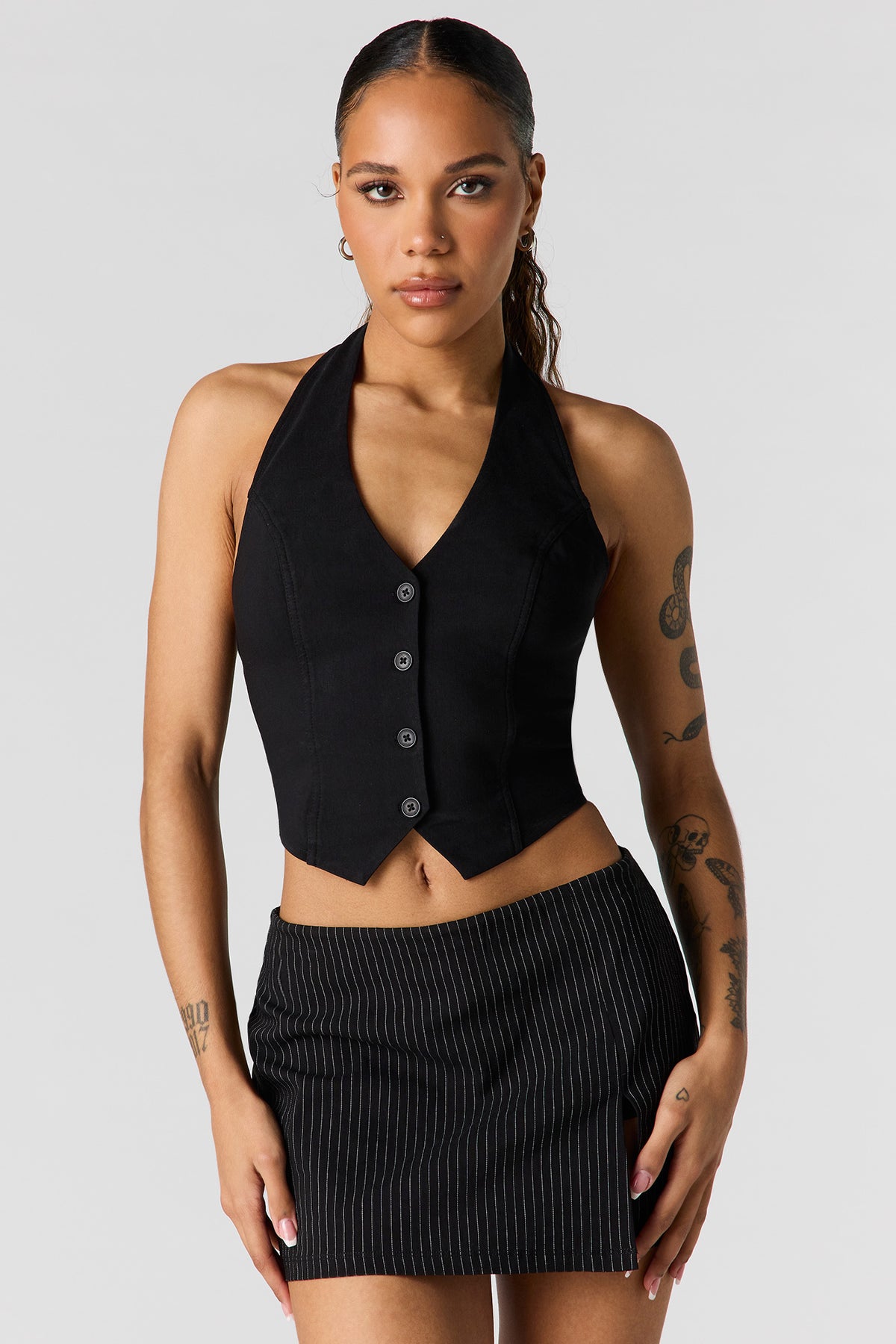 Mini Skort - Black with White