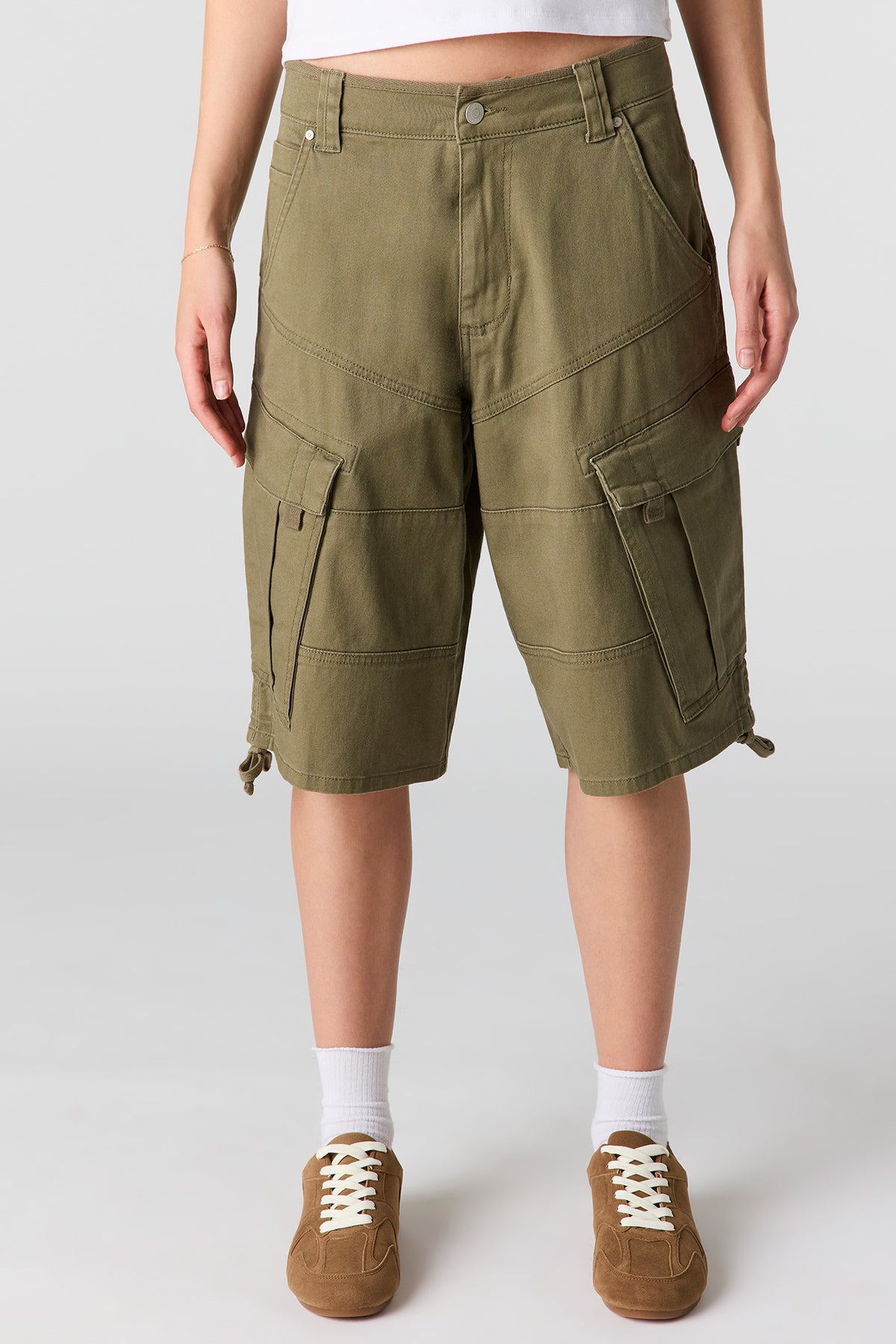 Alt View 2. Cargo Jort 13.5" - Dark Green