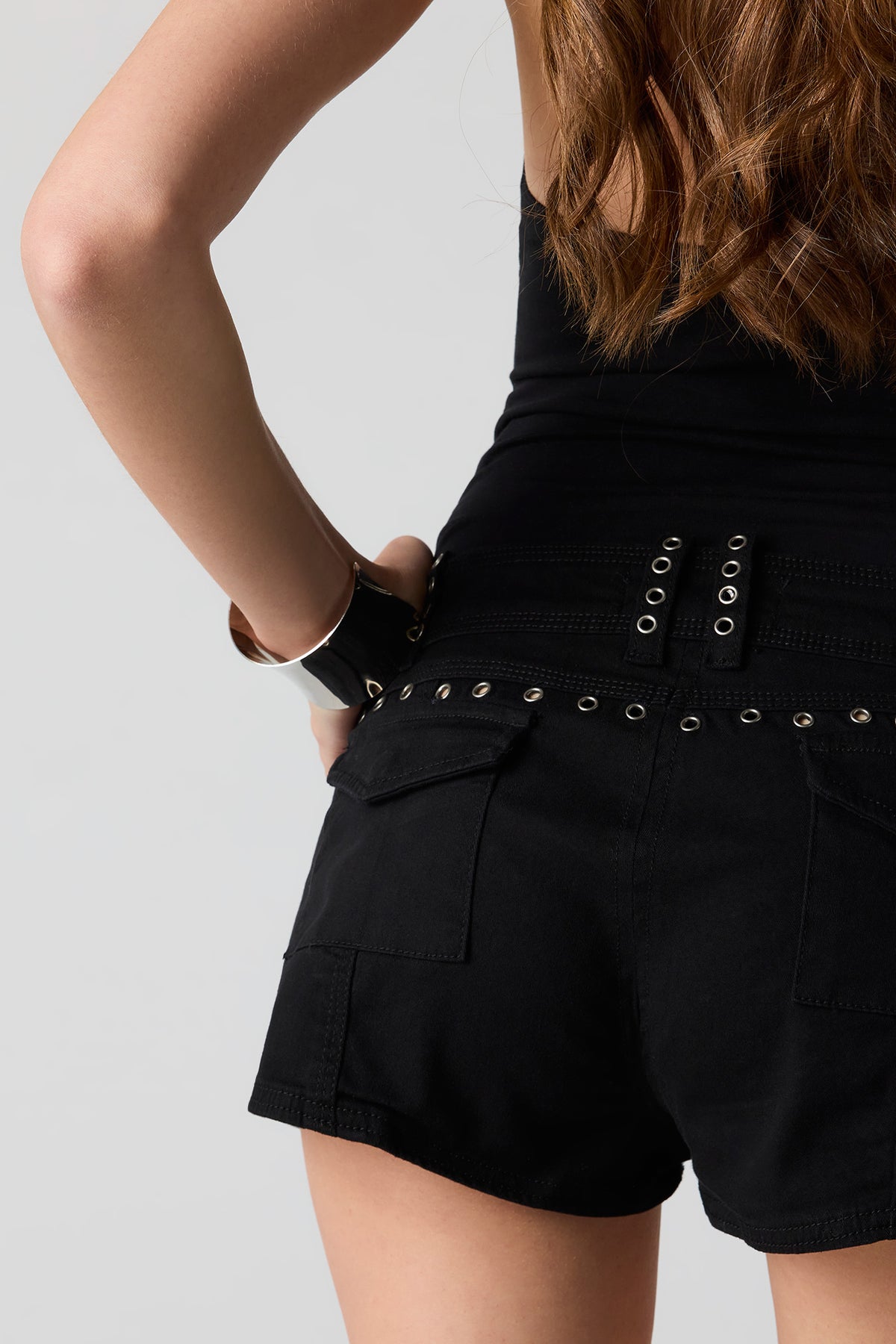 Alt View 4. Eyelet Micro Short - Black