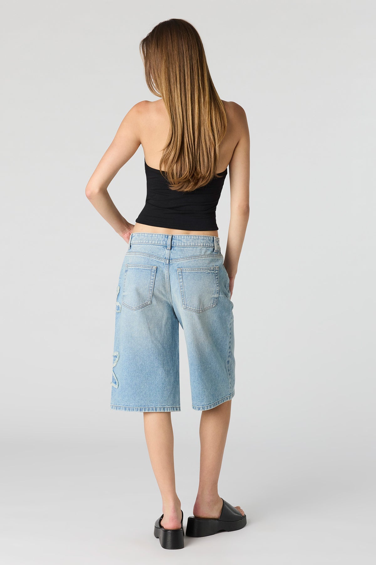 Vue alternative 3. Jort en denim avec empiècement Étoile 13 po