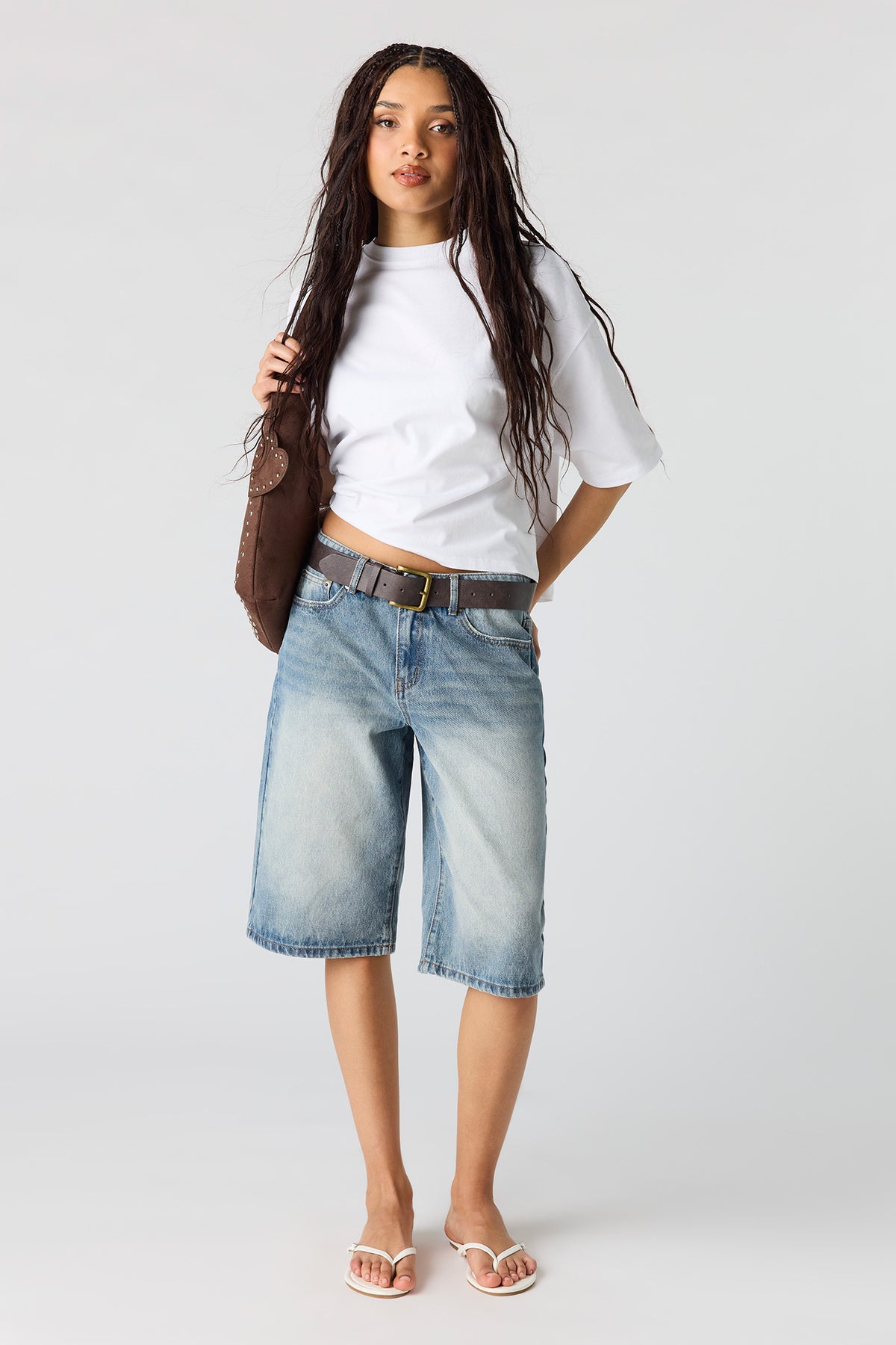 Belted Jort 13" - Pacific Blue