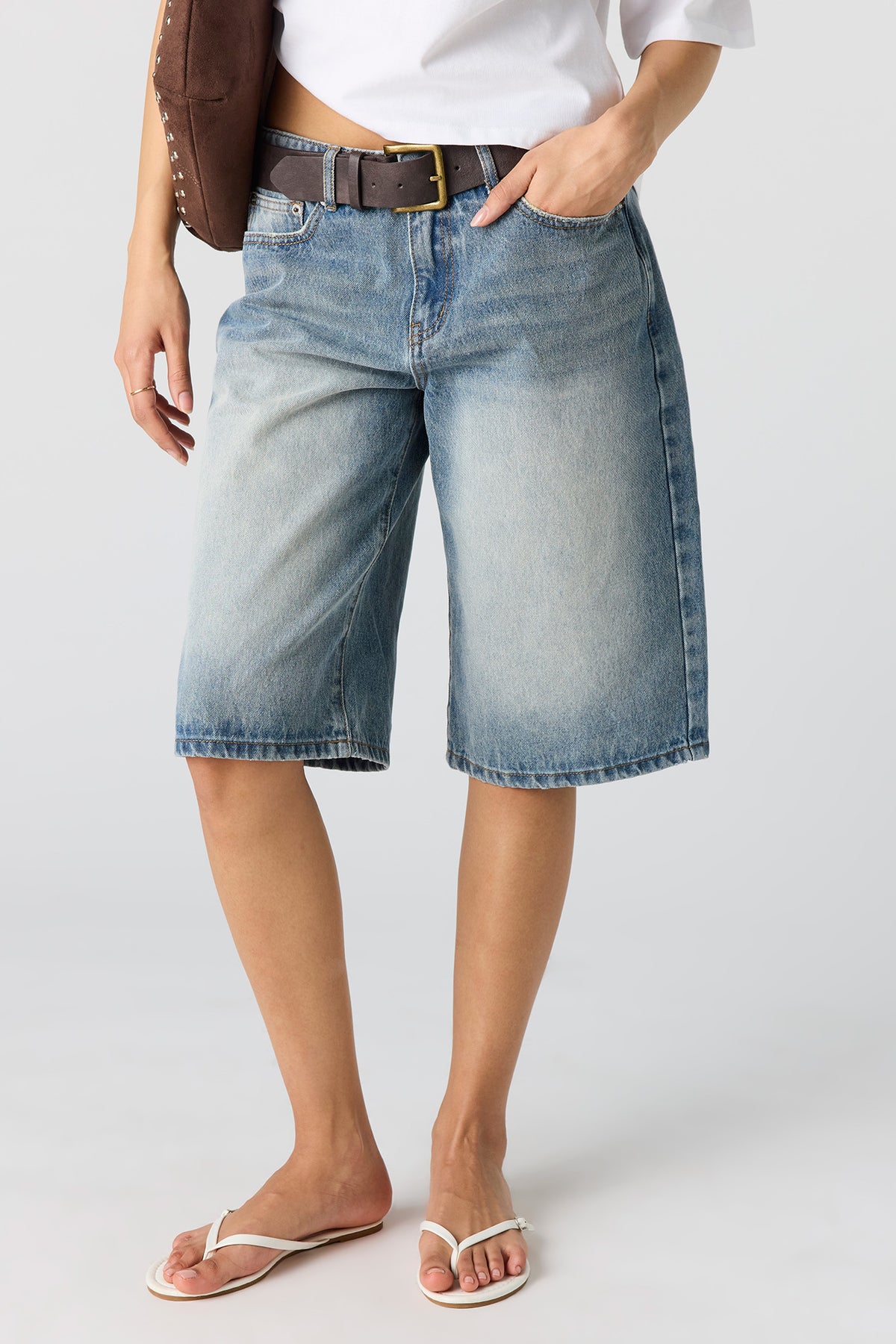 Alt View 2. Belted Jort 13" - Pacific Blue