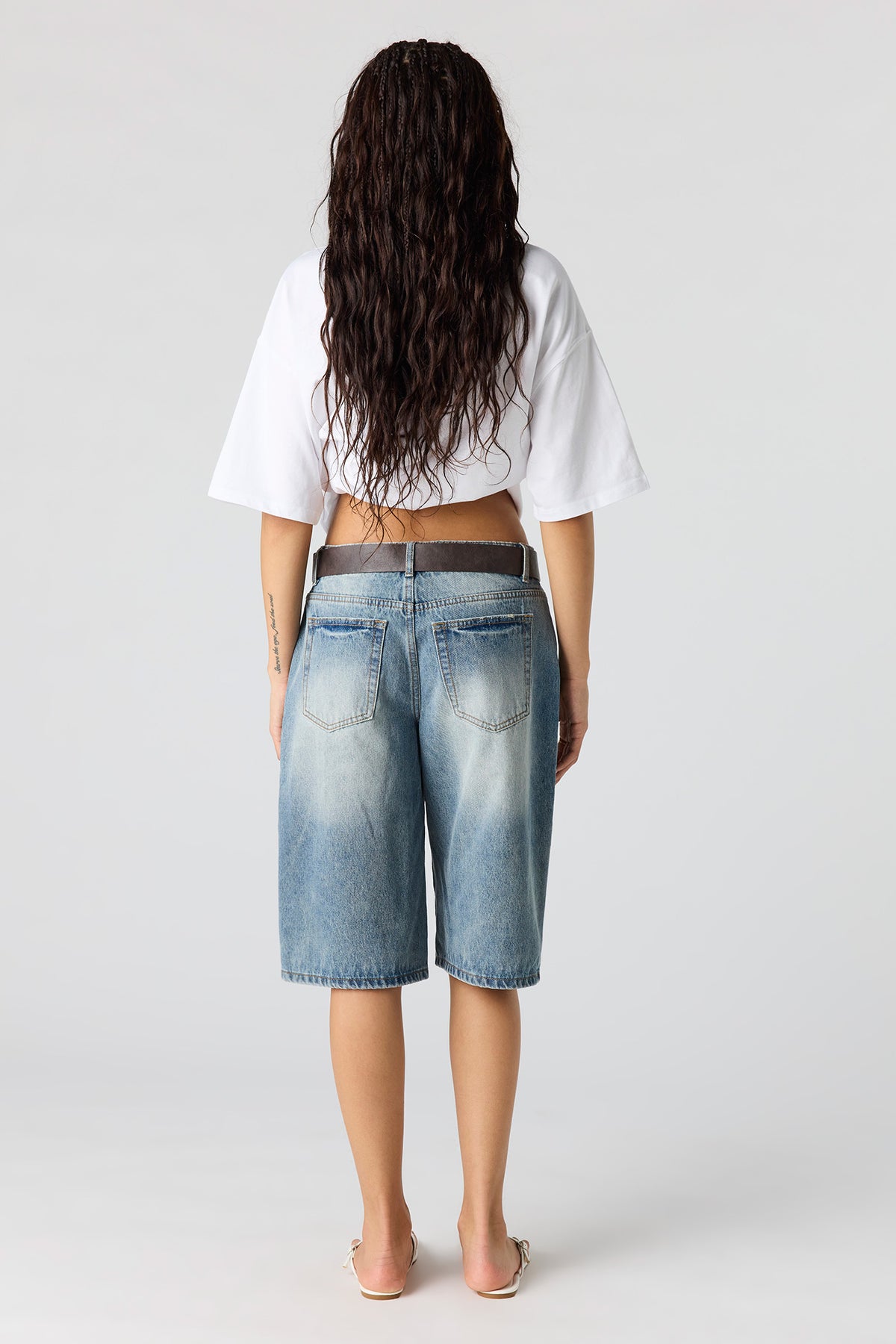 Alt View 3. Belted Jort 13" - Pacific Blue