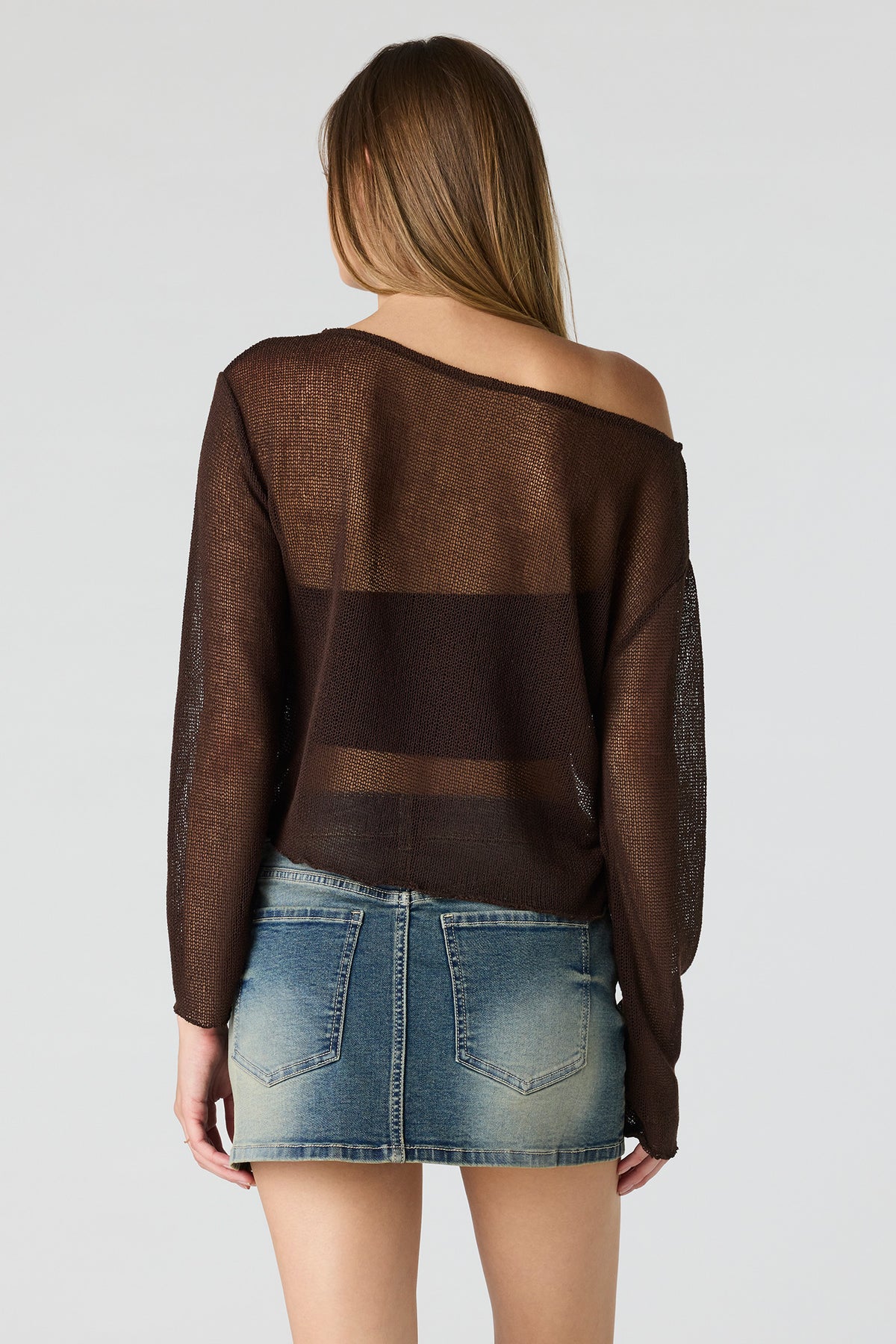 Vue alternative 3. Microjupe-short en denim à taille basse