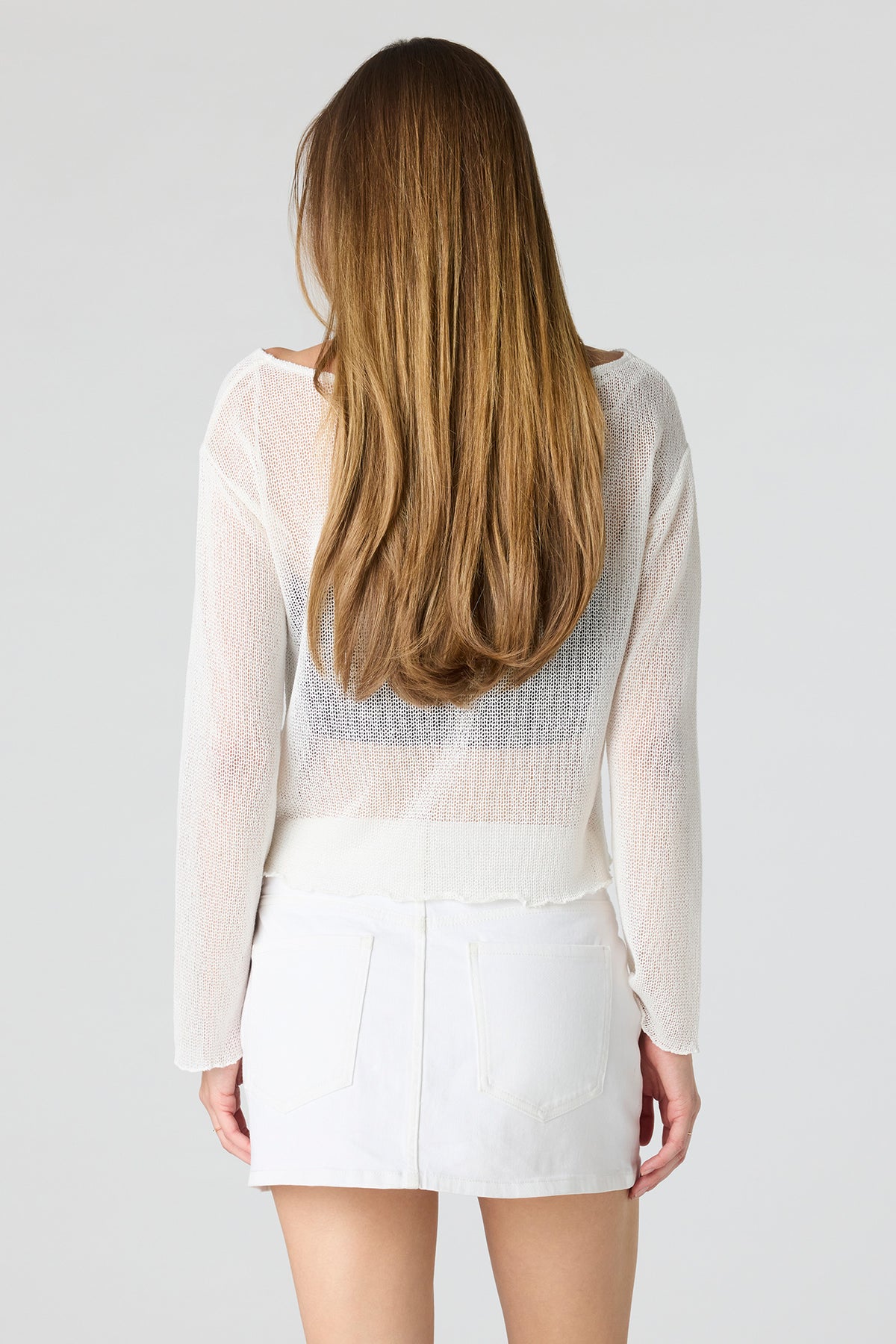 Vue alternative 2. Microjupe-short en denim à taille basse