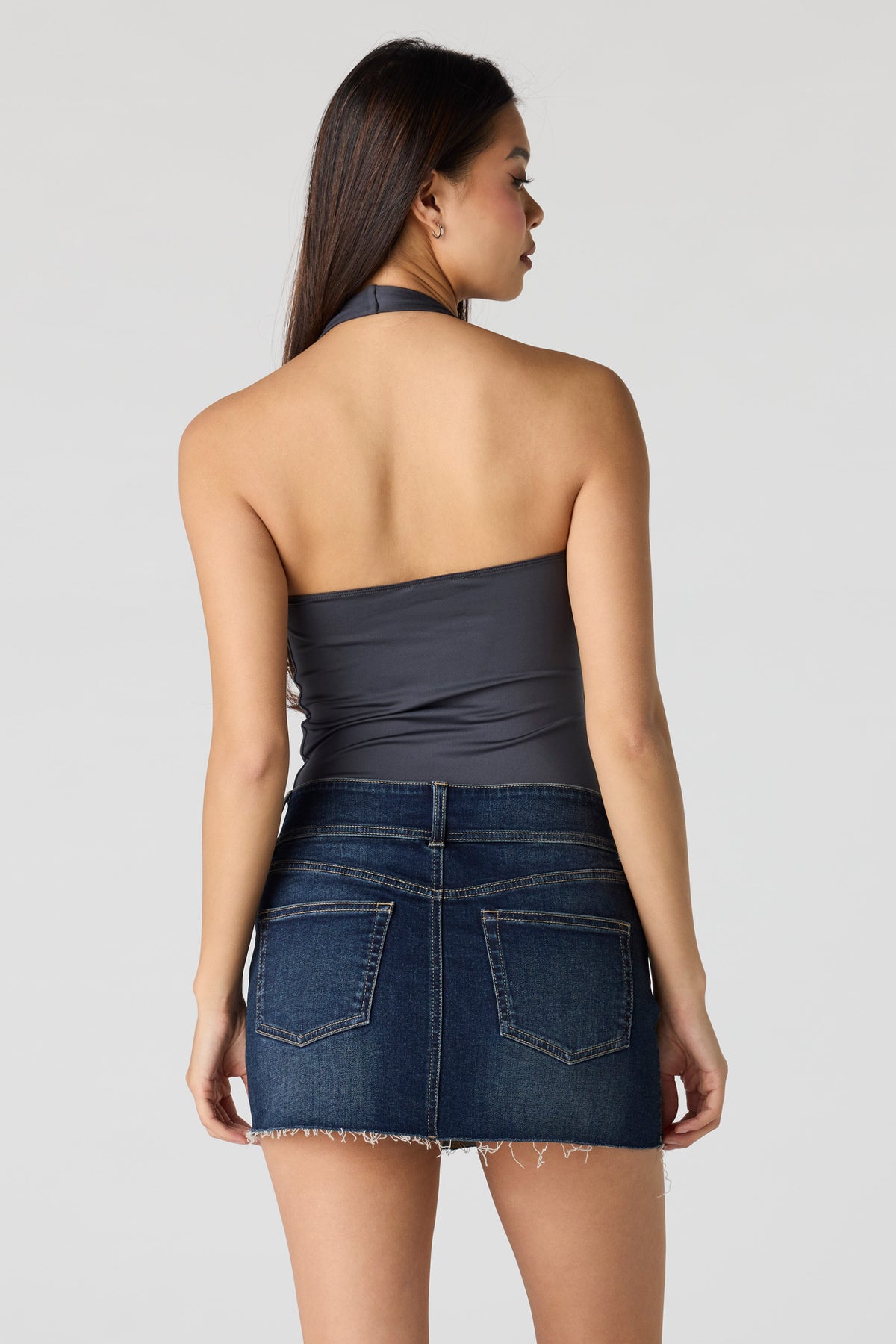 Alt View 2. Denim Low Rise Mini Skort - Denim Blue