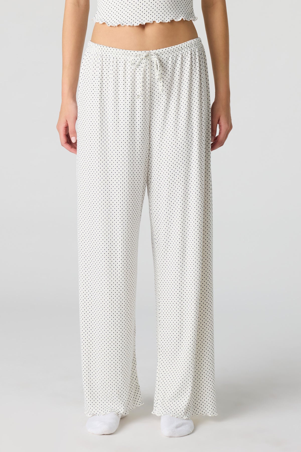 Alt View 3. Pointelle Tank & Pant Pajama Set - White