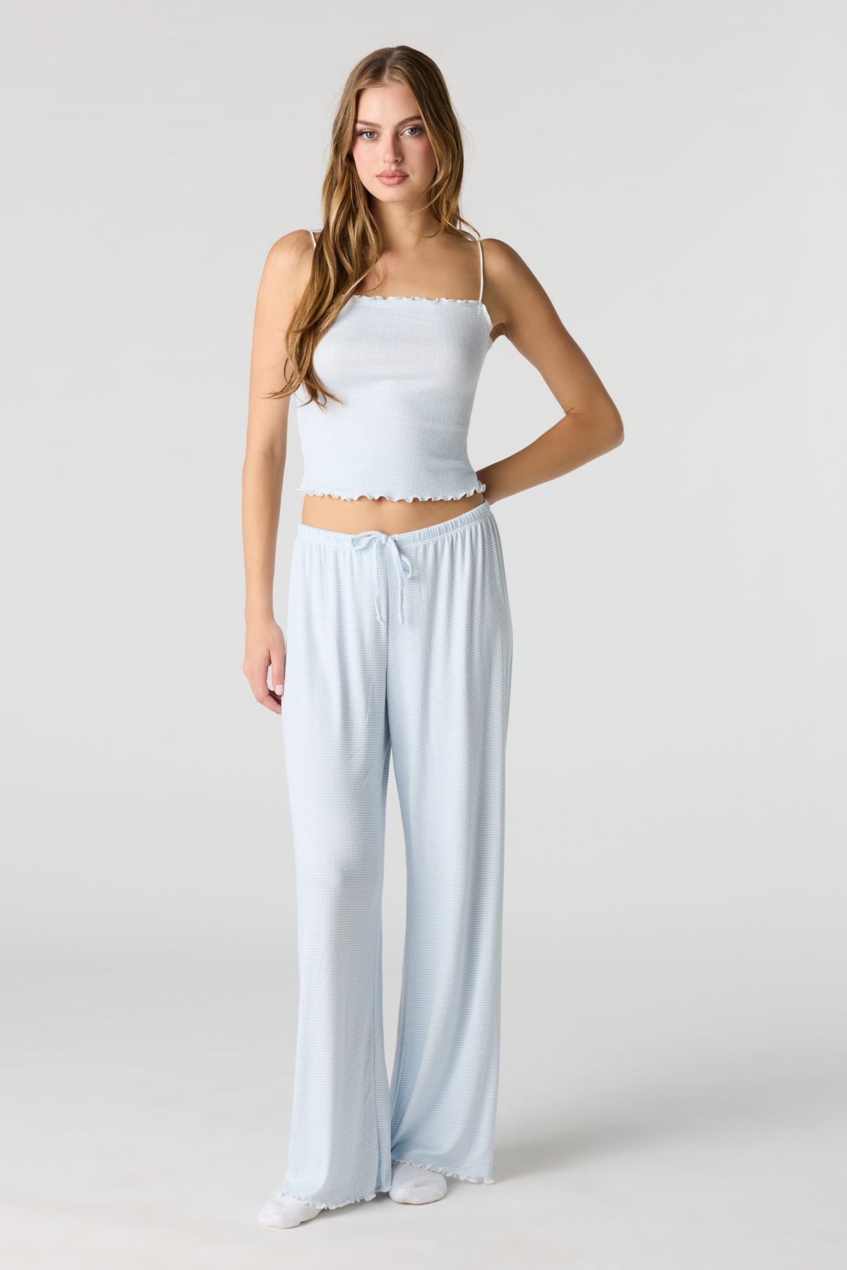 Alt View 14. Pointelle Tank & Pant Pajama Set - Yellow