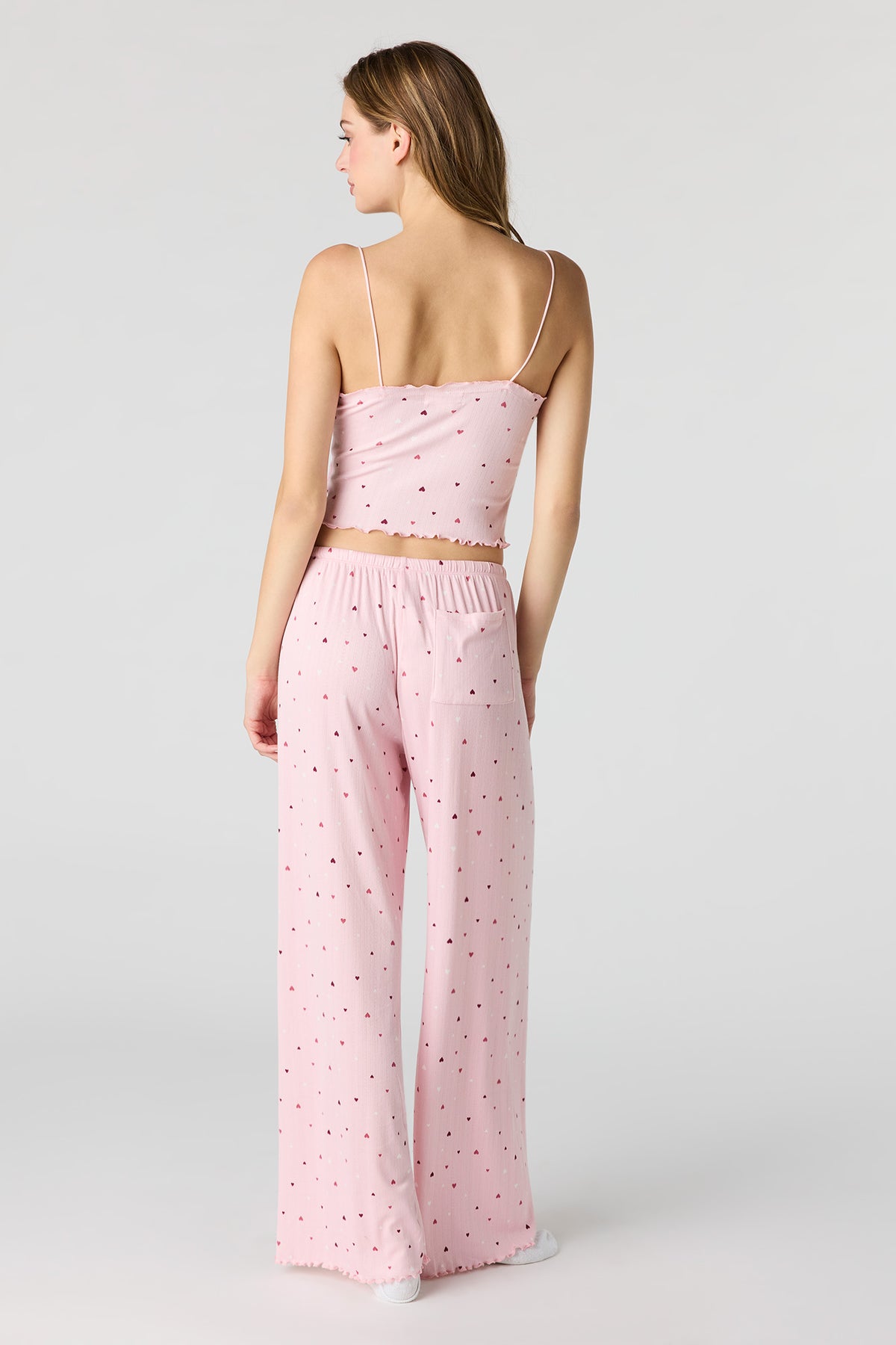 Alt View 4. Pointelle Tank & Pant Pajama Set - Pink