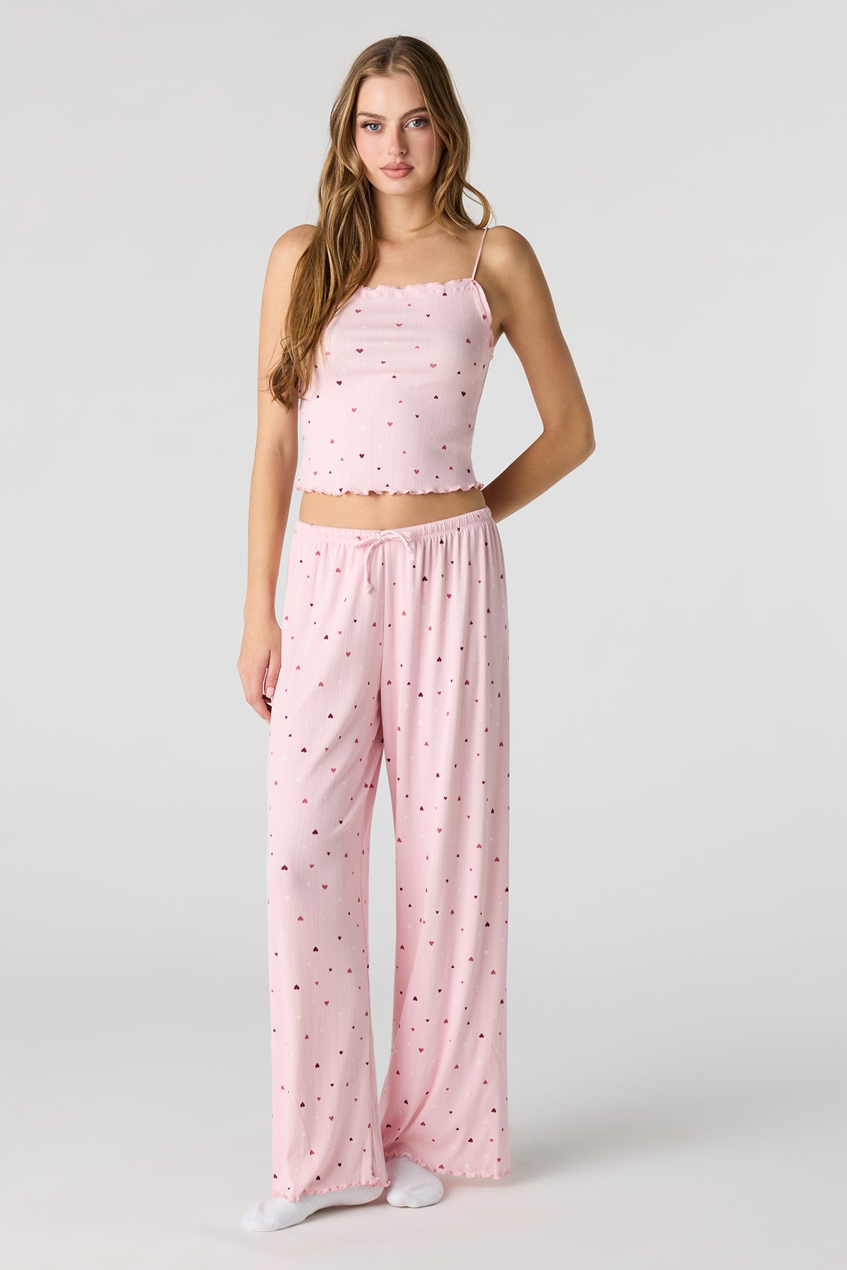 Pointelle Tank & Pant Pajama Set - Pink