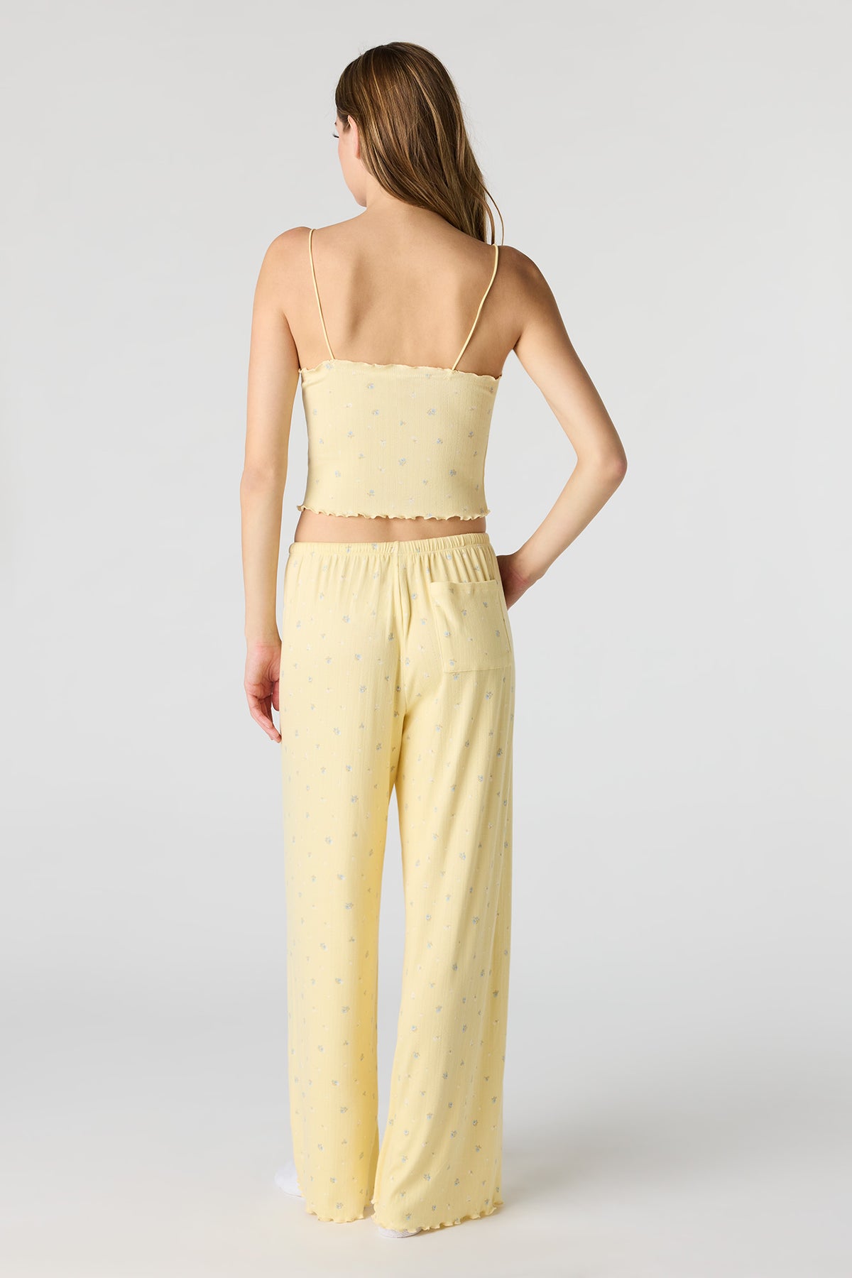 Alt View 4. Pointelle Tank & Pant Pajama Set - Yellow