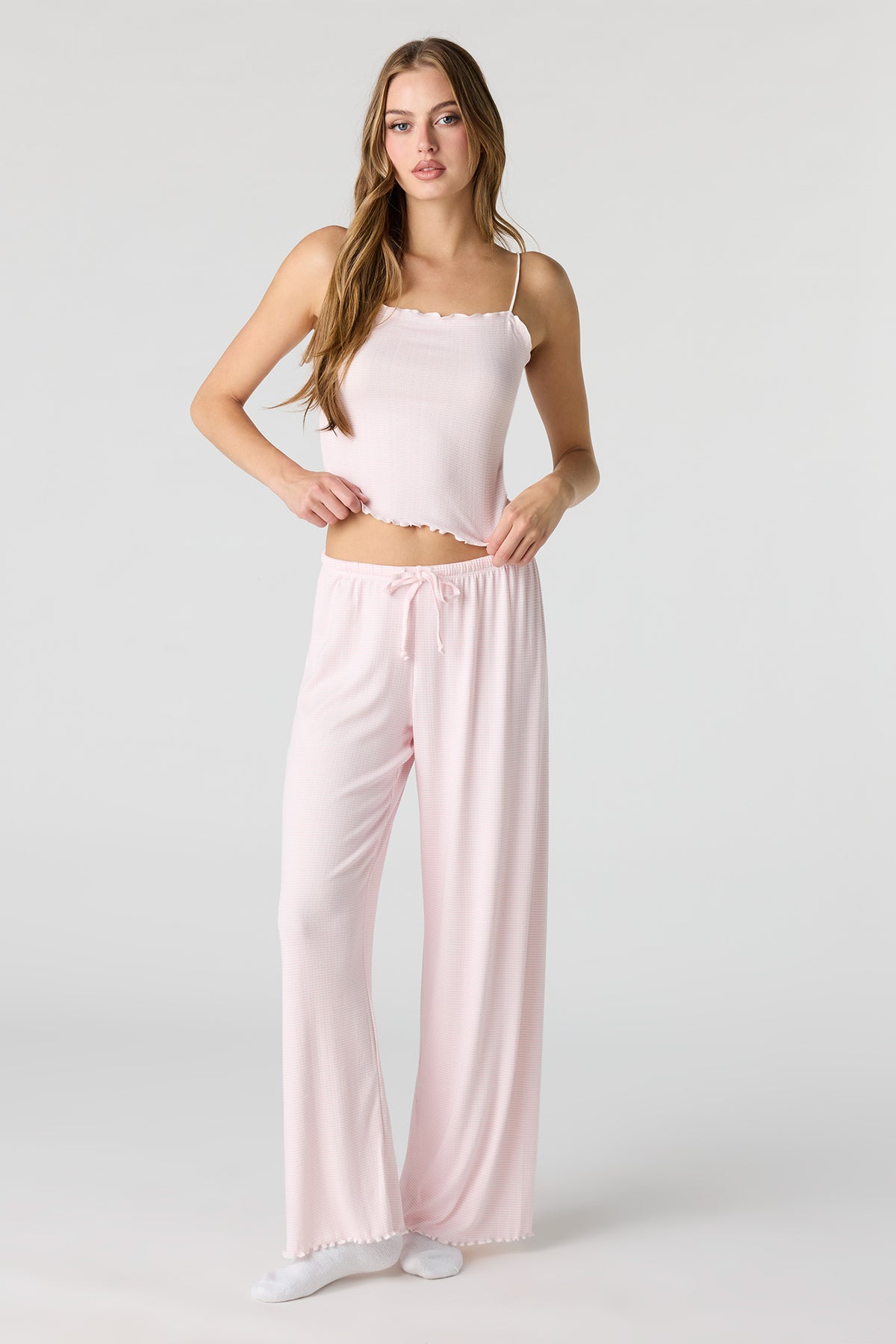 Alt View 19. Pointelle Tank & Pant Pajama Set - Yellow
