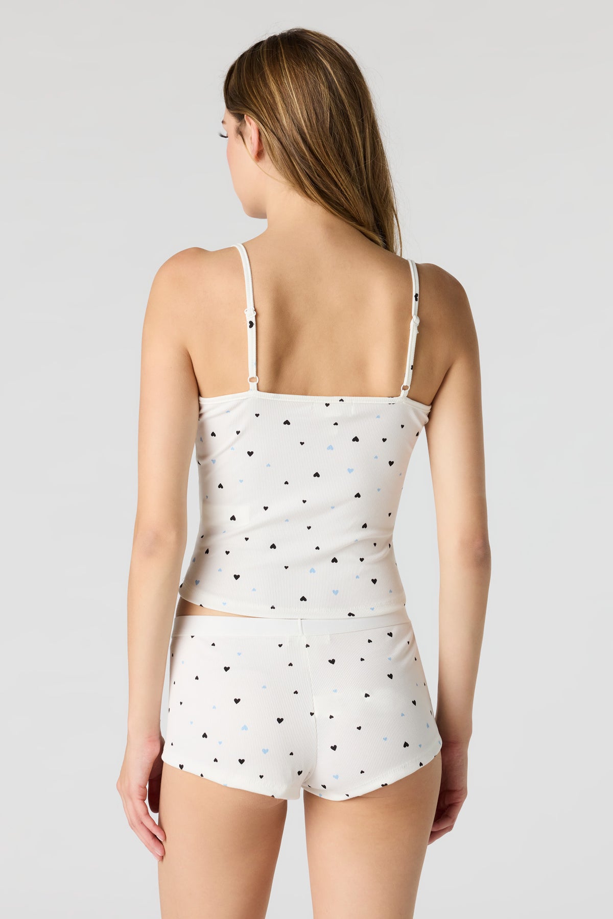 Alt View 2. Ribbed Tank & Short Pajama Set - Ivory