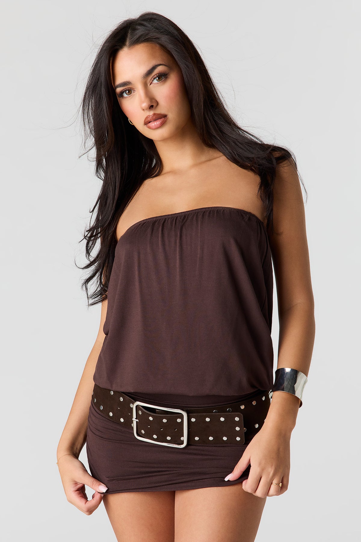 Minirobe tubulaire ruchée
