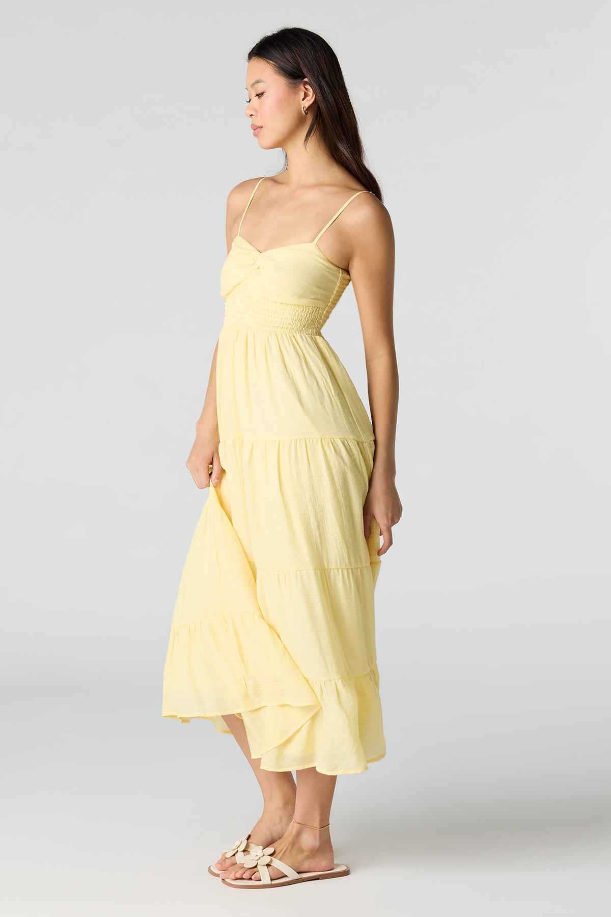 Alt View 2. Smocked Tiered Maxi Dress - Yellow