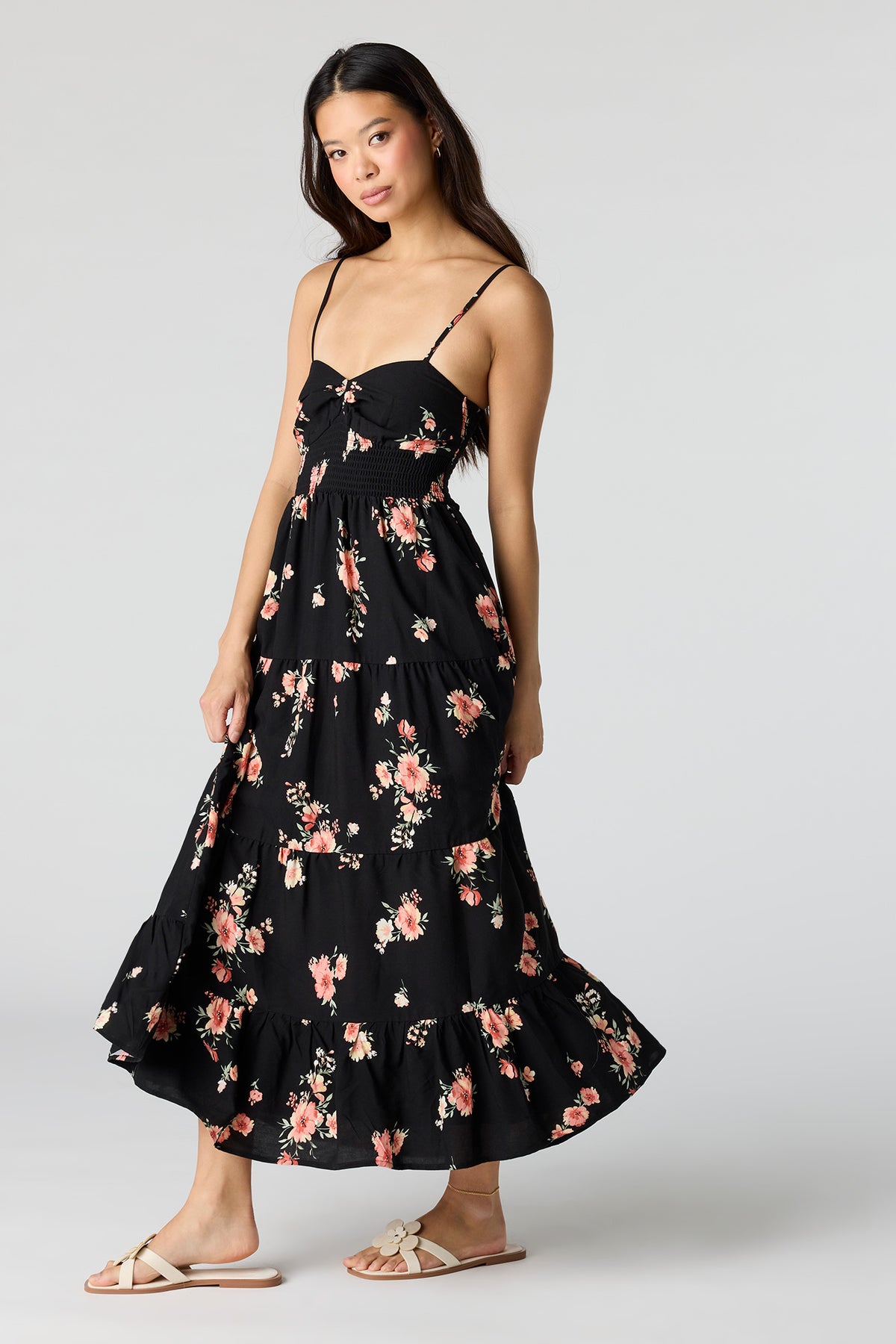 Alt View 2. Smocked Tiered Maxi Dress - Plaid