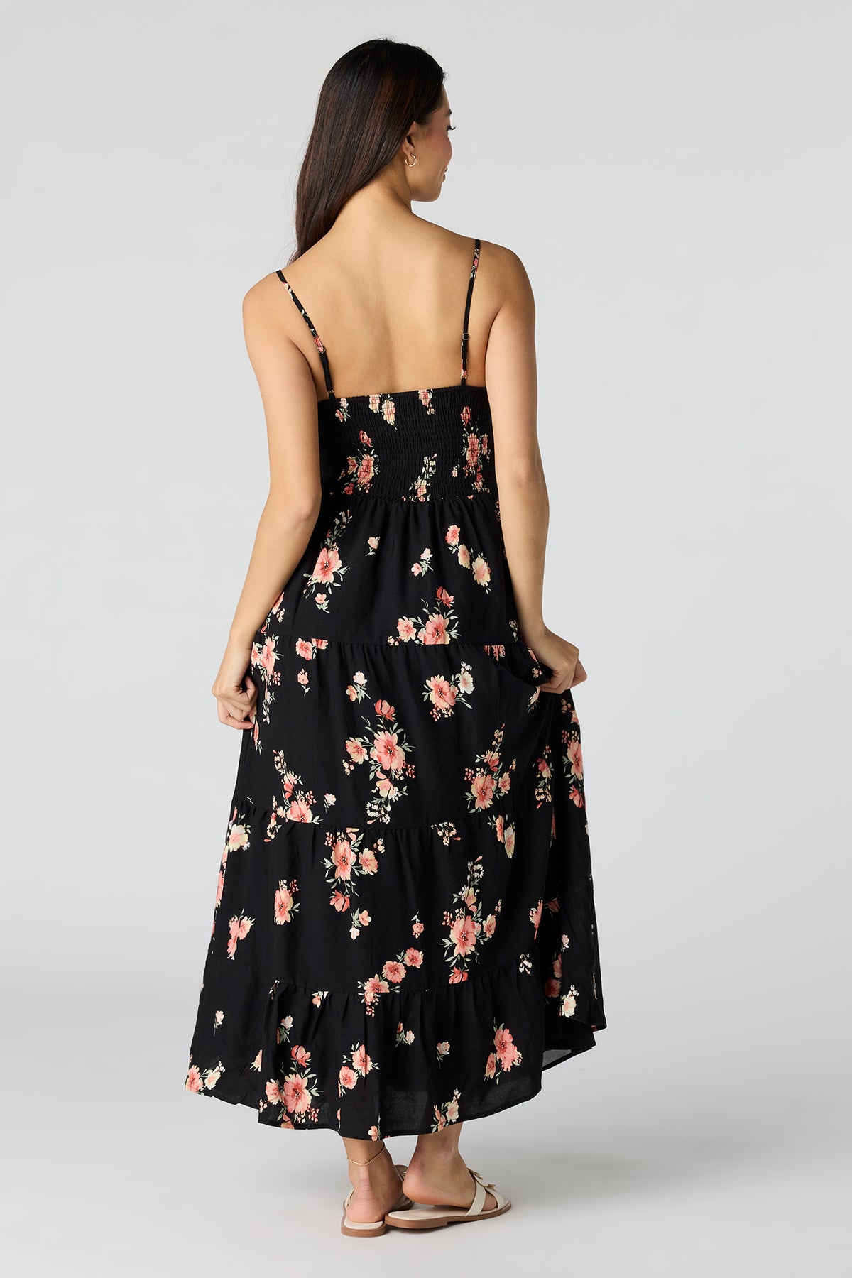 Alt View 3. Smocked Tiered Maxi Dress - Plaid
