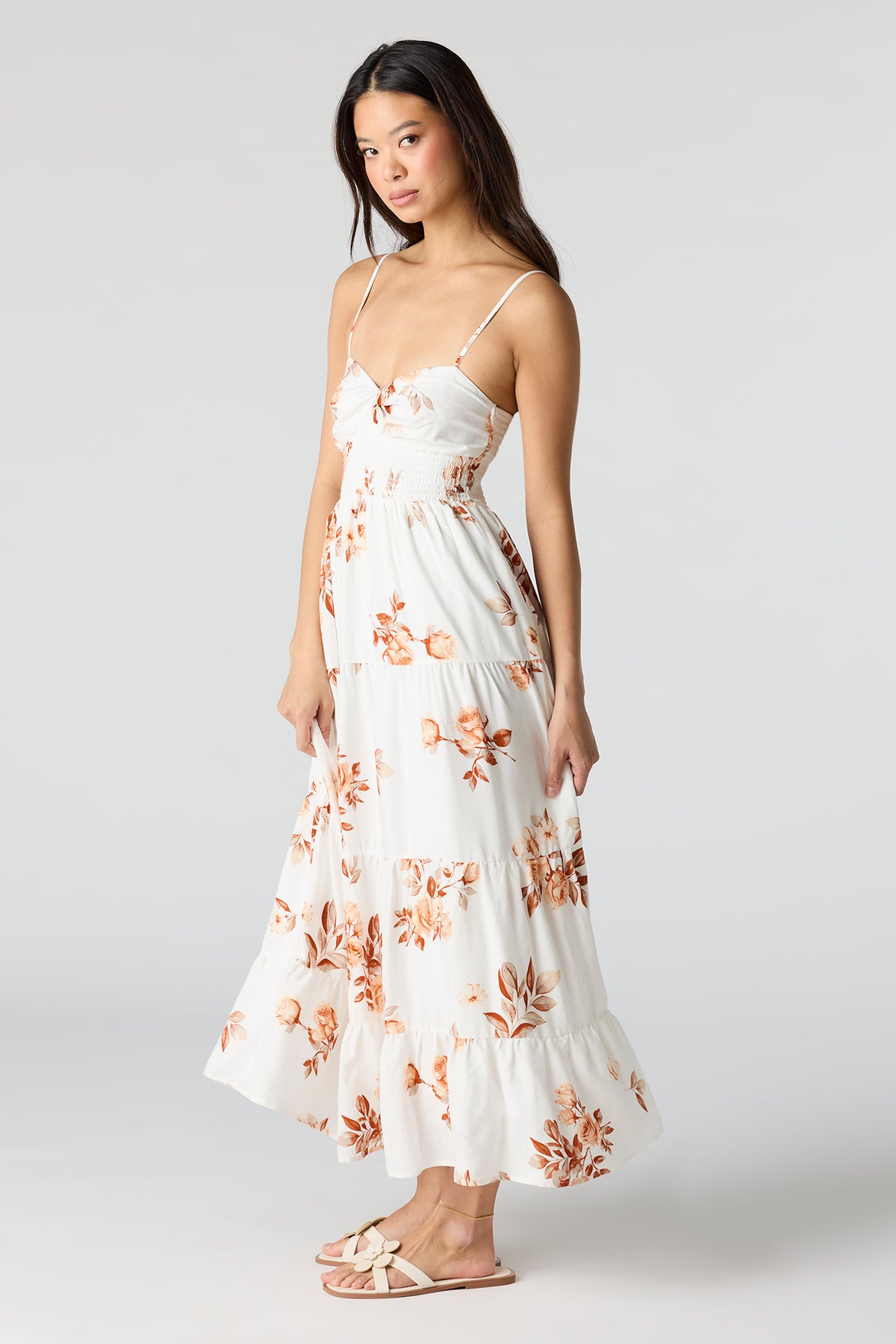 Alt View 3. Smocked Tiered Maxi Dress - Off White