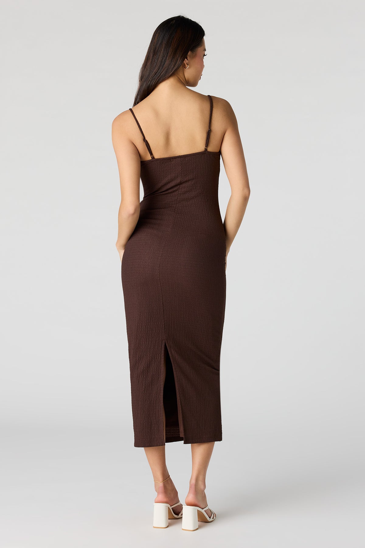 Vue alternative 3. Robe midi en tissu bouclé sans soutien-gorge intégré